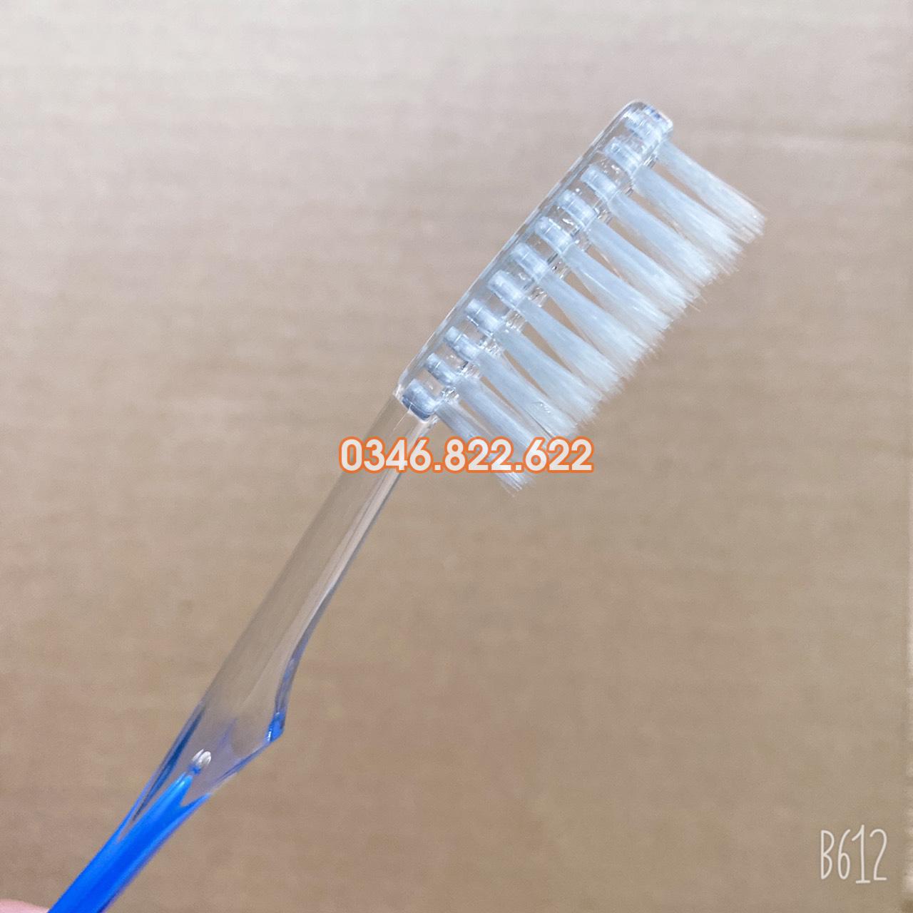 Bàn chải đánh răng cán xanh gầy kem đỏ ( túi 100 chiếc ) Bàn chải đánh răng cán xanh gầy kem đỏ ( túi 100 chiếc )