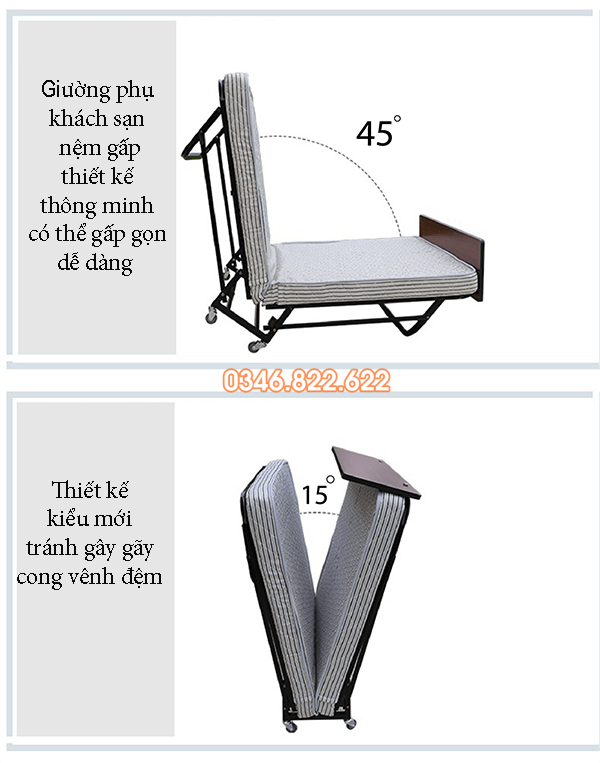 Giường gấp khách sạn nệm mút Giường gấp khách sạn nệm mút