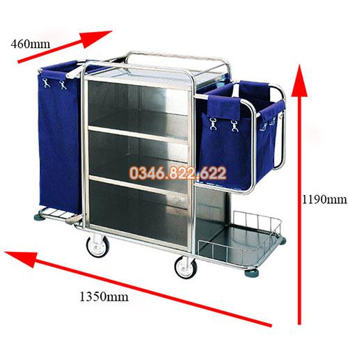 Xe dọn buồng phòng inox cao cấp Xe dọn buồng phòng inox cao cấp