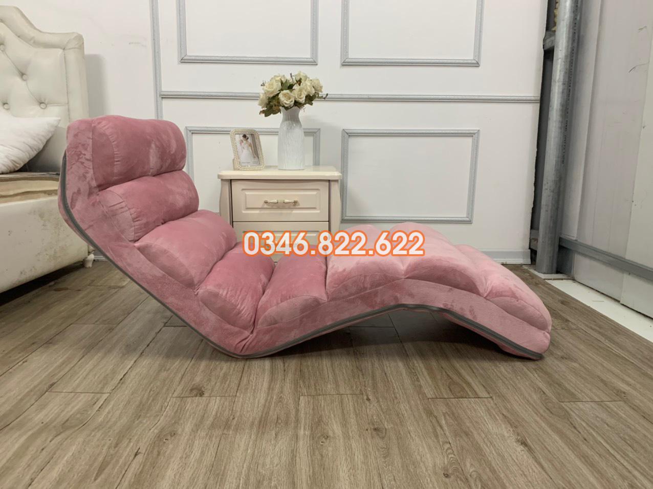 Ghế lười con sâu tatami - màu hồng phấn Ghế lười con sâu tatami - màu hồng phấn