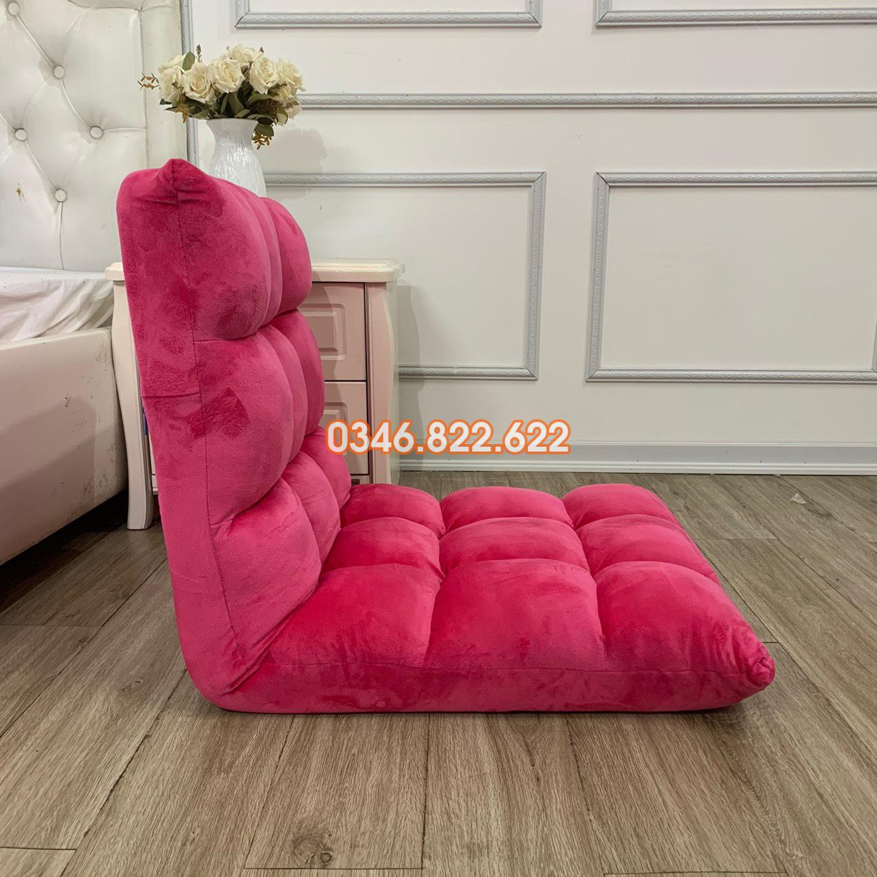 Ghế bệt tựa lưng tatami - màu hồng đậm Ghế bệt tựa lưng tatami - màu hồng đậm