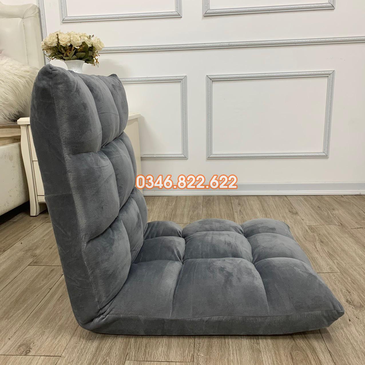 Ghế bệt tựa lưng tatami - màu xanh ghi Ghế bệt tựa lưng tatami - màu xanh ghi