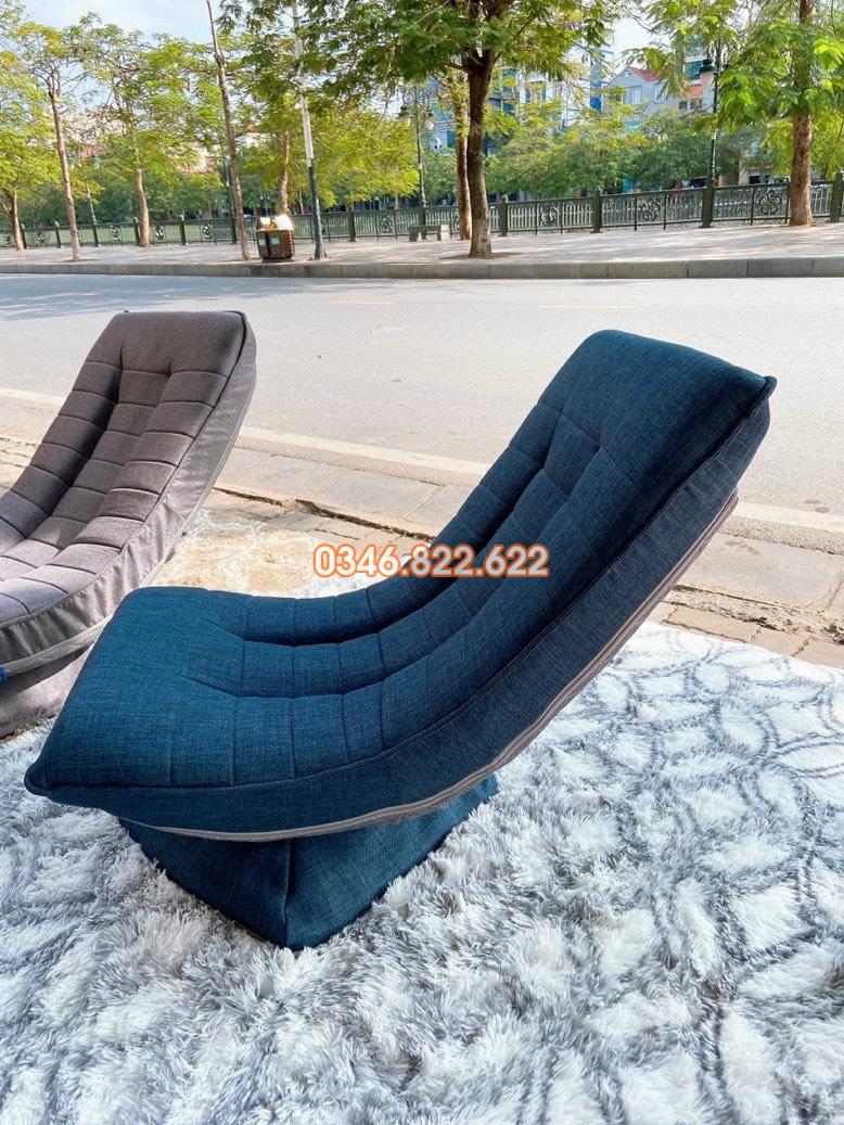 Ghế thư giãn mặt trăng xoay 360 - màu xanh navi Ghế thư giãn mặt trăng xoay 360 - màu xanh navi